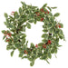 24" Artificial Holly Leaf & Berry Wreath -Variegated/Red (Pack of 2) - XHW206-VG/RE
