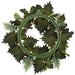 12" Artificial Holly Leaf & Berry Hanging Wreath -Green/Red (pack of 6) - XHW305-GR/RE