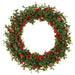 36" Artificial Berry, Pinecone & Holly Leaf Wreath -Red/Green (Pack of 2) - XHW521-RE/GR