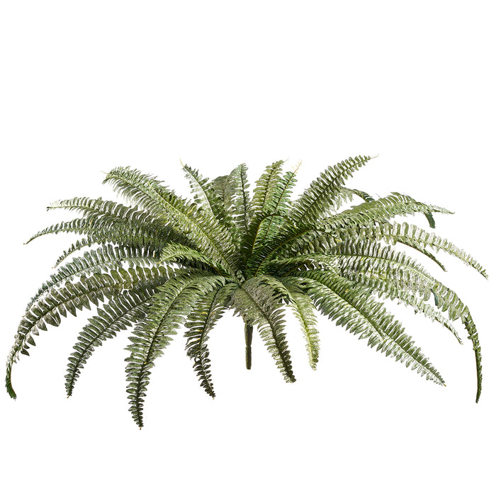 35" Glittered Artificial Holiday Fern Leaf Plant -Green (Pack of 6) - XIB001-GR/GL