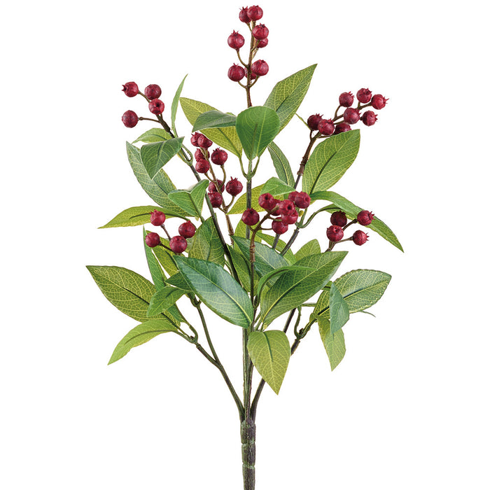 15" Artificial Laurel Leaf & Berry Plant -Green/Red (Pack of 12) - XIB015-GR/RE