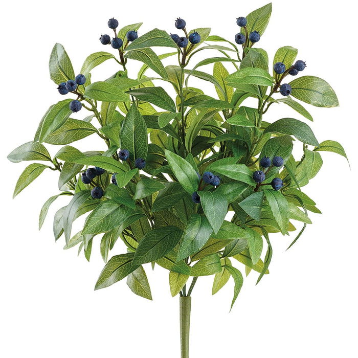 17" Artificial Laurel Leaf & Berry Plant -Green/Blue (Pack of 12) - XIB017-GR/BL