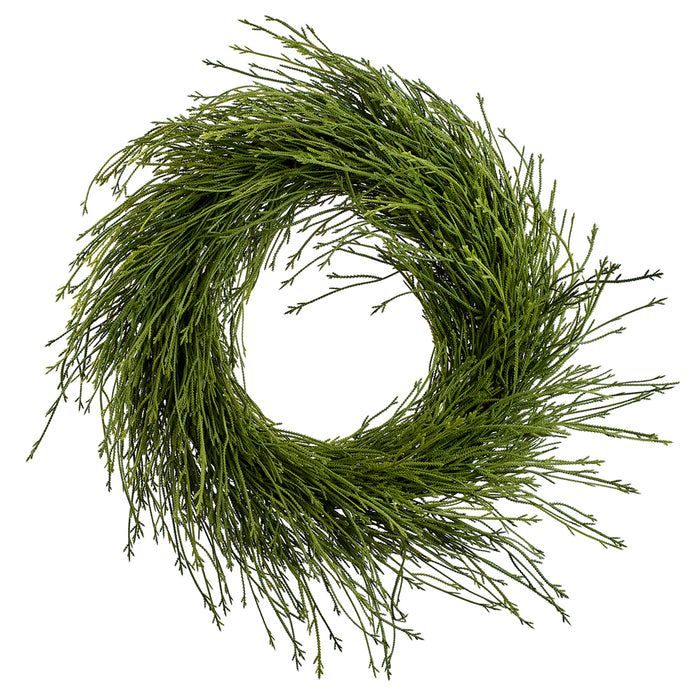 22" Artificial Club Moss Fern Wreath -Green (Pack of 2) - XIG001-GR