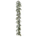 6' Flocked Artificial Eucalyptus Leaf Garland -Green/White (Pack of 4) - XIG146-GR/WH