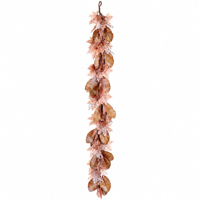 6' Iced Maple & Magnolia Leaf Artificial Garland -2 Tone Brown (Pack of 4) - XIG310-BR/TT
