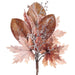16" Iced Maple & Magnolia Leaf Artificial Stem Pick -2 Tone Brown (Pack of 12) - XIK530-BR/TT
