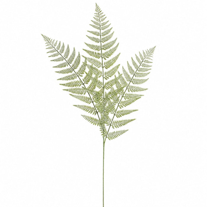 42" Glittered Fern Artificial Stem -Green (Pack of 12) - XIS012-GR