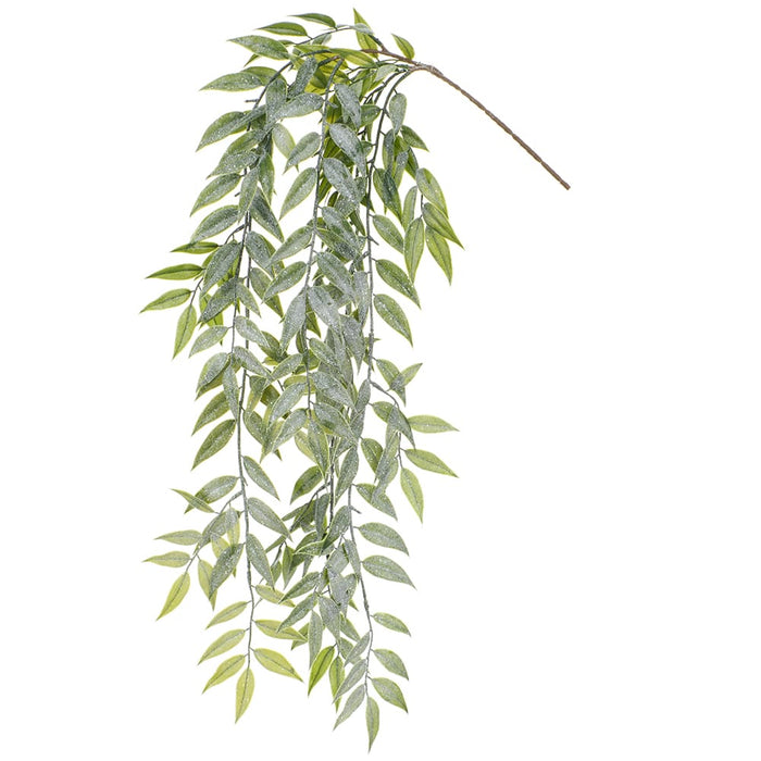 35" Hanging Frosted Nandina Leaf Artificial Stem -Green (Pack of 12) - XIS024-GR