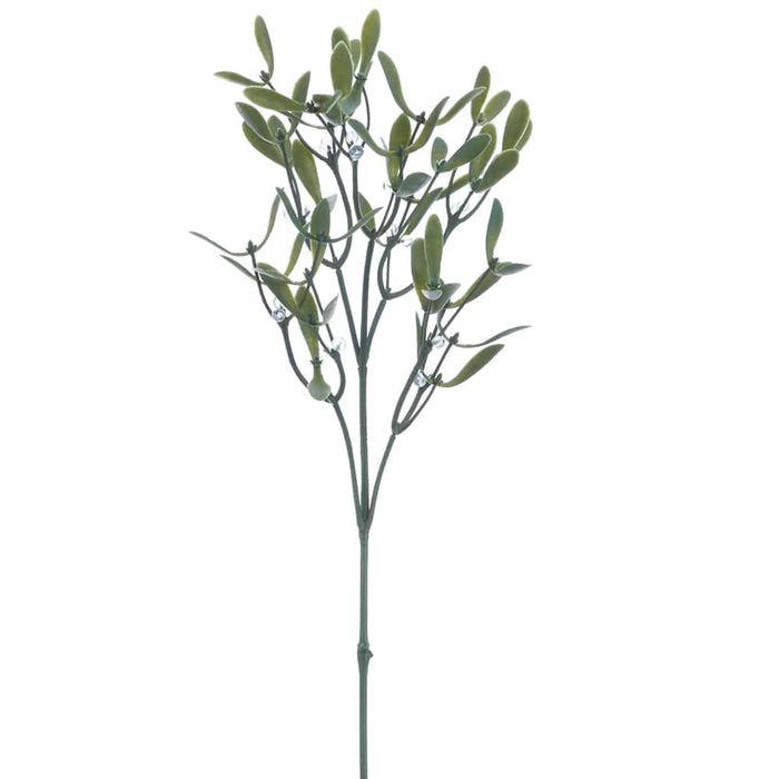 25" Artificial Mistletoe Leaf Stem -Green (Pack of 12) - XIS040-GR