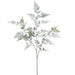 40" Flocked Artificial Fern Leaf Stem -White/Green (Pack of 12) - XIS050-WH/GR