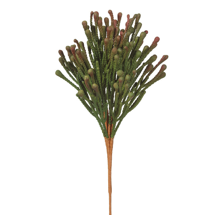 15" Artificial Brunia Berry Stem -Green/Brown (pack of 6) - XIS150-GR/BR