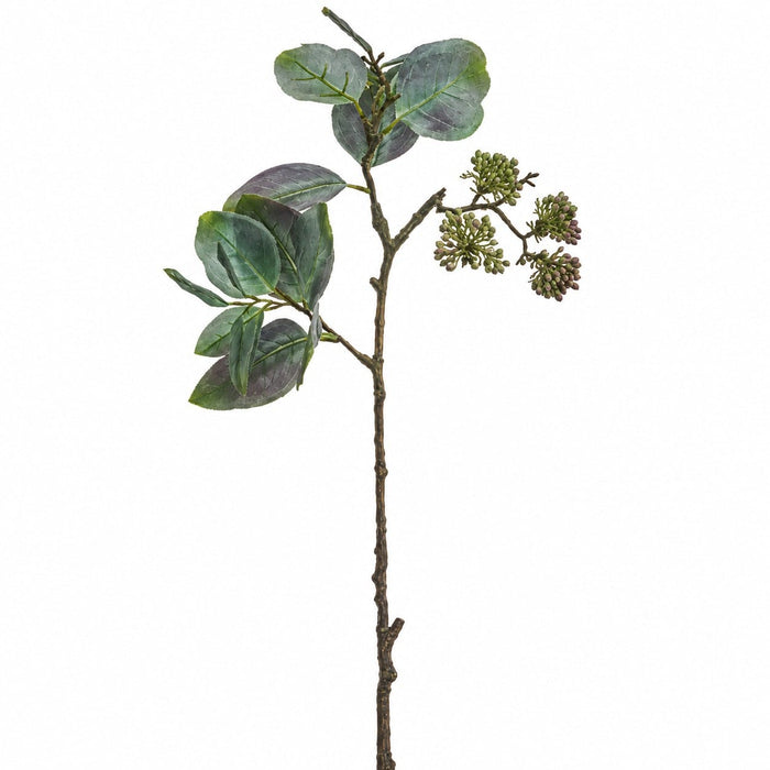 27" Eucalyptus w/Seed Silk Stem -Green (Pack of 12) - XIS224-GR