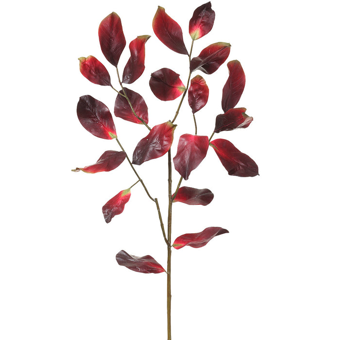 52" Artificial Magnolia Leaf Branch Stem -Burgundy/Green (Pack of 2) - XIS282-BU/GR
