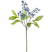 16" Artificial Laurel Leaf Berry Stem -Blue (pack of 12) - XIS570-BL