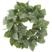 24" Glittered Artificial Hydrangea Leaf Wreath -Green - XIW002-GR