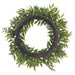 24" Flocked Artificial Nandina Leaf Wreath -Green (Pack of 4) - XIW004-GR