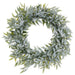 24" Flocked Artificial Nandina Leaf Wreath -Green (Pack of 4) - XIW004-GR