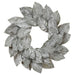 22" Iced Artificial Magnolia Leaf Wreath -Green/Ice (Pack of 2) - XIW039-GR/IC