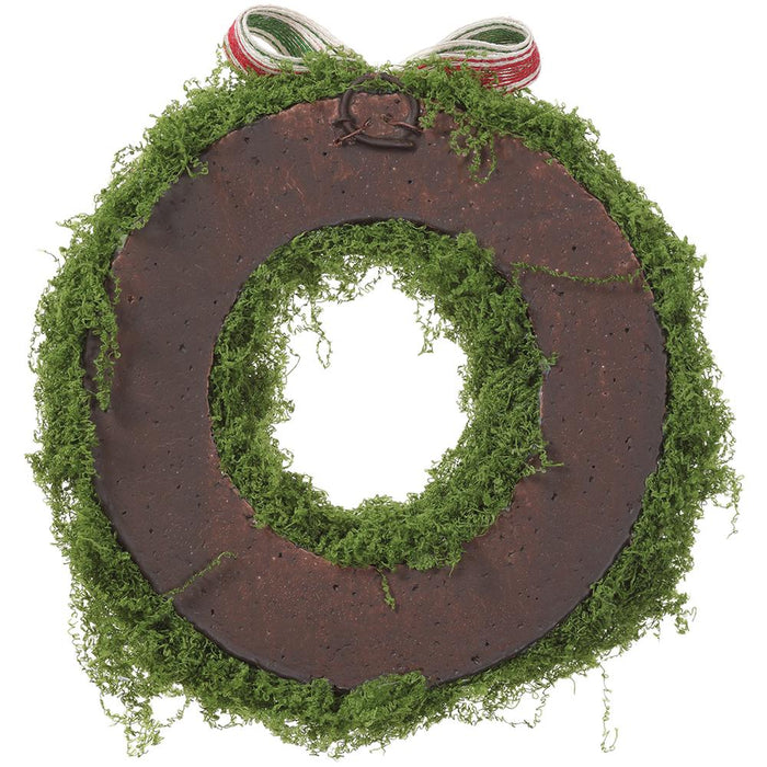 8" Artificial Moss Wreath -Green - XIW090-GR