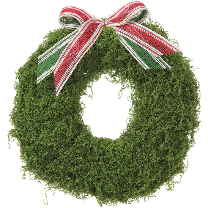 8" Artificial Moss Wreath -Green - XIW090-GR