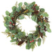 24" Artificial Eucalyptus Leaf, Fern, Pod & Pinecone Wreath -Green/Red (Pack of 2) - XIW208-GR/RE
