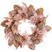 28" Iced Artificial Maple & Magnolia Leaf Wreath -2 Tone Brown (Pack of 2) - XIW500-BR/TT