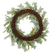 24" Metallic Artificial Oak Leaf Wreath -Green (Pack of 6) - XIW604-GR