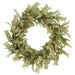 24" Metallic Artificial Oak Leaf Wreath -Green (Pack of 6) - XIW604-GR