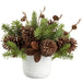 12" Spruce & Pinecone Artificial Arrangement w/Terra Cotta Pot -Green/Brown - XLF040-GR/BR