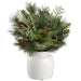 19" Artificial Mixed Pine & Pinecone Arrangement w/Ceramic Vase -Green/Brown - XLF060-GR/BR
