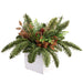 10"Hx14"W Pine & Pinecone Artificial Arrangement w/Wood Planter -Green/Brown (Pack of 6) - XLF075-GR/BR