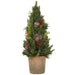 30.5" Berry, Pinecone & Pine Cone-Shaped Artificia Topiary w/Ceramic Vase -Red/Brown - XLF162-RE/BR