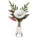 13" Peace Magnolia Flower & Berry Artificial Arrangement w/Glass Vase -White/Red (Pack of 6) - XLF278-WH/RE