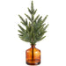 17" Pine Artificial Arrangement w/Glass Vase -Green (Pack of 4) - XLF599-GR