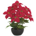 20" Velvet Poinsettia Artificial Flower Arrangement w/Plastic Pot -Red (Pack of 4) - XLF646-RE