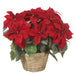 21" Artificial Poinsettia Flower Arrangement w/Basket -Red - XLF797-RE