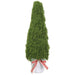 25" Artificial Moss & Bow Cone-Shaped Topiary w/Mgo Planter -Green (Pack of 4) - XLR106-GR