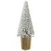 15" Snowed Cone-Shaped Artificial Pine Tree Topiary w/Pot -White (pack of 2) - XLR300-WH
