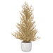 20.5" Glittered Artificial Cedar Tree w/Cement Pot -Gold (Pack of 6) - XLR412-GO