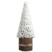 14.5" Snowed Pine Cone-Shaped Artificial Topiary Tree w/Tube Container -White/Brown (pack of 4) - XLR740-WH/BR