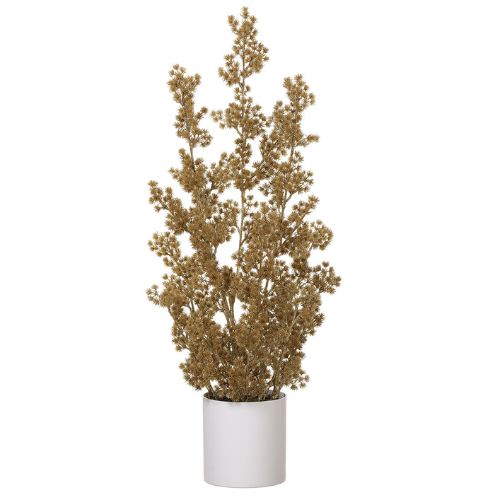 40.5" Glittered Artificial Pine Tree w/Pottery Pot -Gold (pack of 2) - XLR975-GO