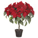 29" Artificial Poinsettia Flower Arrangement w/Plastic Pot -Red - XLT020-RE