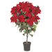 51" Artificial Poinsettia Flower Arrangement w/Plastic Pot -Red - XLT021-RE