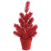 15" Flocked Artificial Tree w/Plastic Pot -Red (Pack of 4) - XLT457-RE