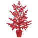 27" Flocked Artificial Tree w/Plastic Pot -Red (Pack of 4) - XLT458-RE