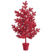 38" Flocked Artificial Tree w/Plastic Pot -Red (Pack of 2) - XLT459-RE