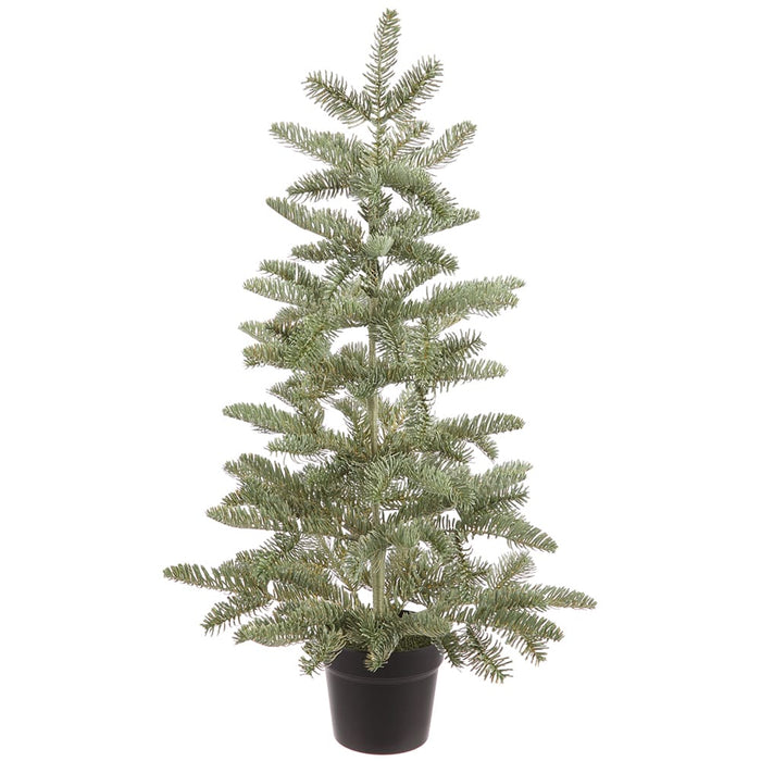 32" Metallic Artificial Pine Tree w/Plastic Pot -Green/Gray (Pack of 2) - XLT749-GR/GY