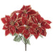 19" Shimmer Poinsettia Silk Flower Bush -Red (Pack of 6) - XPB025-RE