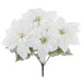 19" Shimmer Poinsettia Silk Flower Bush -White (Pack of 6) - XPB025-WH
