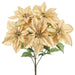 21" Metallic Poinsettia Artificial Flower Bush -Gold (Pack of 12) - XPB300-GO